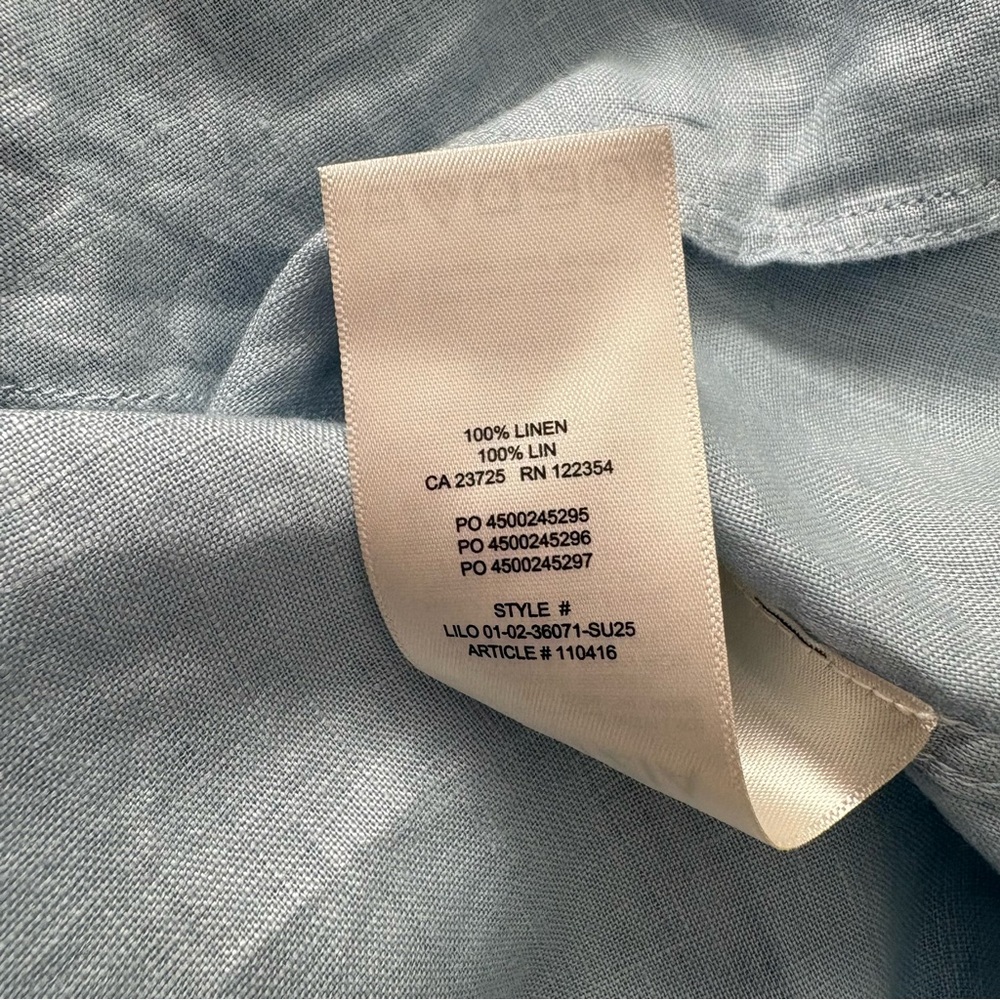 SOLD M Babaton Aritzia Linen Blue Relaxed Utility Button-up Shirt Womens Small - Picture 10 of 11